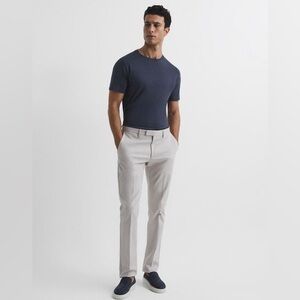 Reiss Bless Crew Neck T Shirt in Airforce Blue - L